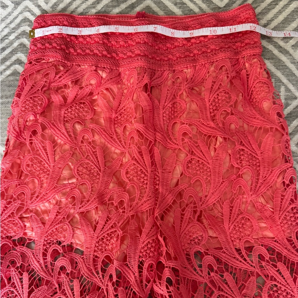 Chic Lace Straight Leg Pants in CORAL